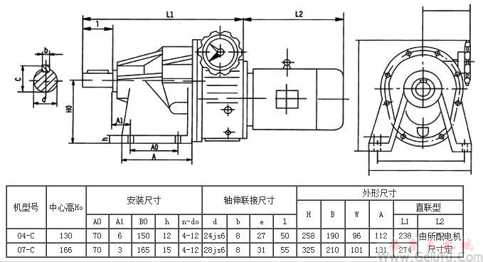 MBWY-CT陶機(jī)專(zhuān)用減速機(jī)外型及安裝尺寸 MBWY-CT陶機(jī)專(zhuān)用減速機(jī)外型及安裝尺寸